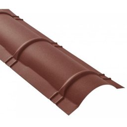 Faîtière demi-cercle pour toiture acier galvanisé laqué mat aspect tuile l 2,1 m - Coloris - Brun