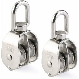 Poulie Double 2Pcs Inox 304 Pivotant Double Poulie