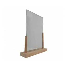 Porte menu de table en bois brut avec avec plexi format A4 - Fabrication française - Brut