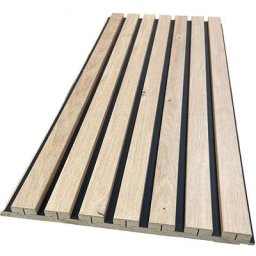 Lot de 2 Panneaux mural décoratif lamelles mdf chêne clair 2500 x 300 x 20 mm-1,435 M2 pefc 70%