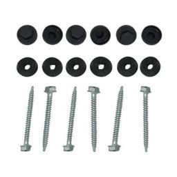 Kit pour profil vissable plaque polycarbonate (50 pcs) - Coloris - Gris, Epaisseur - 32 mm - Gris