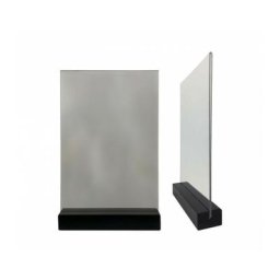 Porte menu de table en bois couleur noir dimensions 15x3,6x2,3 cm avec plexi A5 - Lot de 2 - Noir