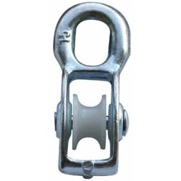 Poulie acier avec galet nylon pour câble 5mm universelle charge 150kg guide mobile coinceur