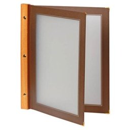 Securit - Protège-menu marron wood + 2 inserts format A4 pour hôtel restaurant Marron