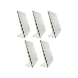 Porte affiche en pet incliné format A5 - Lot de 5 - transparent