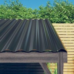 Lot de 12 Panneaux de toit Couverture - Panneau de bardage Acier enduit poudre Anthracite 60x36 cm