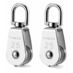 2 Pcs Poulie en Acier Inox 304 M25 Poulie de Levage Rouleau de Chargement