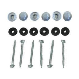 Kit pour profil vissable plaque polycarbonate (50 pcs) - Coloris - Aluminium, Epaisseur - 32 mm