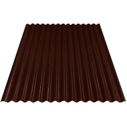 Tôle de couverture S18 couleur brun chocolat RAL 8017Dimensions 906x2000mm PACK de 6 tôles