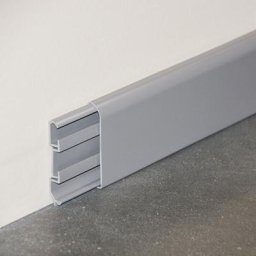 Plinthe Passe-Câble pvc 80 mm - Gris - 2.60 m - Gris