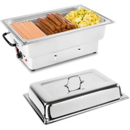 Chafing Dish Chauffe Électrique Professionnel Bain-Marie Couvercle gn 1/1 Inox - Beige