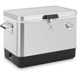 Royal Catering - Glacière Isotherme Avec Robinet Caisse Isotherme 51 l Inox Poignée - Gris, Noir