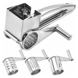 BDD - Moulin à Râpe Fromage 1 Tambour Inox - Simple, Résistant et Efficace, Ensemble de trois