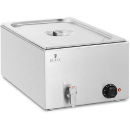 Royal Catering - Bain-Marie Professionnel Maintien Au Chaud Robinet 600 w 1xGN 1/1 - Rouge,