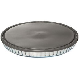 Five Simply Smart - Plat à tarte en verre avec couvercle - Transparent/gris - d 31 cm - Collection