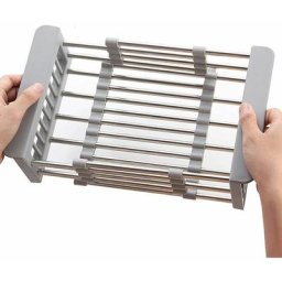 Séchoir à Vaisselle Extensible,Égouttoir à Vaisselle en Acier Inoxydable sur l'évier Égouttoir à