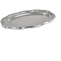 1001kdo Hygiene&beaute - Set de 2 plateaux ovale argent Louis xv 40 cm