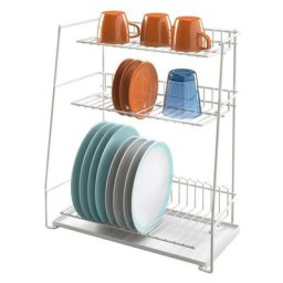 Escurreplatos 3 Niveaux avec Plateau atoll de Metaltex 43x23x51 cm