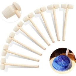 Mini marteau en bois chocolat fruits de mer frapper maillet lisse non peint - paquet de 10