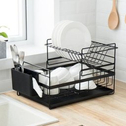Gouttoir à Vaisselle à 2 Couches, Egouttoir à Vaisselle pour Evier, Egouttoir à Vaisselle en Acier