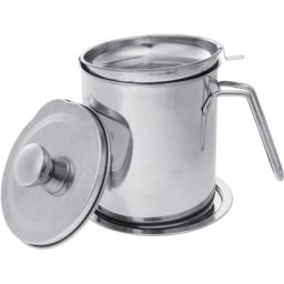 Pot de filtre à huile de cuisine en acier inoxydable, pot d'huile étanche avec tamis filtrant (2000