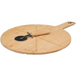 Planche à découper pizza avec roulette bambou 37 cm - 5 five simply smart - Bambou