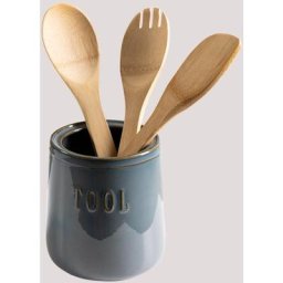 Sklum - Pot avec ustensiles de cuisine Treska Gris Bleu - Gris Bleu