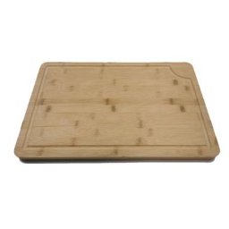 Grande Planche à découper en bambou massif avec rainure à jus - planche à découper bois de 45x30x2