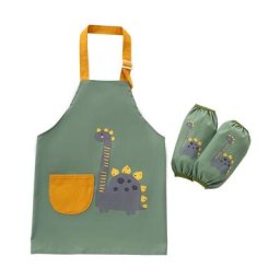 Dinosaure enfants tablier (3 - 6 ans), tablier pour enfants avec poches et 2 manches, tablier de