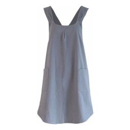 Coton Et Lin Tablier Dos Crois Avec Poches Pour Femme Style Mignon Coren Japonais Smock Pour La