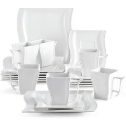 Série Flora 18pcs Service de Table Service à Café Thé 6 Tasses, 6 Soucoupes, 6 Assiette à Dessert