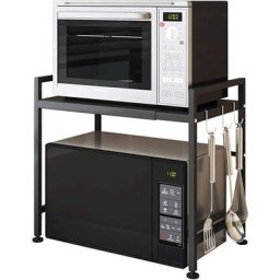 Meuble Rangement de Cuisine Support Four Micro-Ondes avec 2 Niveaux d'étagère Extensible en Hauteur