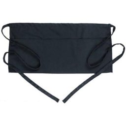 Tablier de Taille, Tabliers de Serveuse de Serveur Noir avec 3 Poches Bistro Restaurant Jardinage