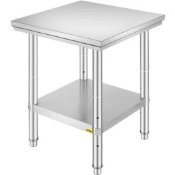 Vevor - Table de Cuisine Commercialle en Acier Inoxydable Préparation des Aliments 610x610mm