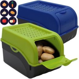 Lot de 2 Boîtes de Conservation Alimentaire 5L Verte/Bleue Artecsis 6 Stickers/Fruit, Légume - Vert