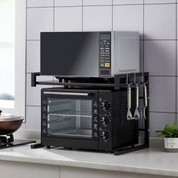 skecten® Étagère Four à Micro-Ondes Extensible Étagère de Boulangerie Robuste en Acier au Carbone
