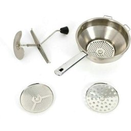 Passoire en acier inoxydable de 1,9 L avec 3 disques de broyage, moulin manuel, passoire pratique,