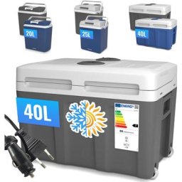 Boîte Glacière - 40 l, 12/220 v, Poignée de Transport, Anthracite - Glacière Électrique, Portable,