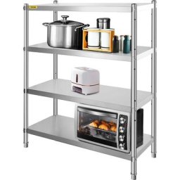 Etageres inox de Rangement de Cuisine Capacite de Charge Lourde 150kg Table a Epices a 4 Niveaux
