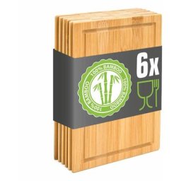 Lot de 6 : Petite Planche à Découper Bambou 22x15 Planche Bois Planche Aperitif - braun