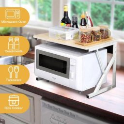 Support de Four à Micro-Ondes - couleur bois-Etagère Rangement Organisateur Cuisine 543534.5cm