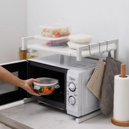 Support de Four à Micro-Ondes, Extensible Etagère Micro-Ondes en Multifonction Etagère de Stockage