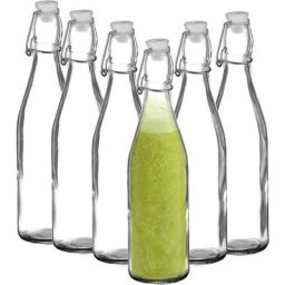 Bouteilles Vides en Verre avec Bouchon Balançoire, Bouteille à Bière Transparentes pour