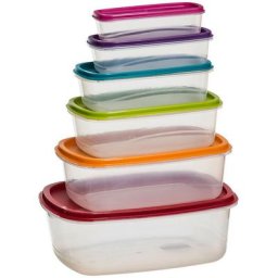 6 boîtes de conservation Colors plastique - 5 five simply smart - Transparent et multicolore