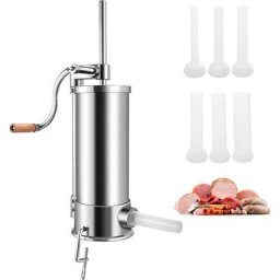 Poussoir à Saucisse Verticale Manuel 6L en Acier Inoxydable,Machine à Saucisse Professionnelle avec