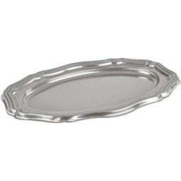 1001kdo Hygiene&beaute - Set de 2 plateaux ovale argent Louis xv 58 cm