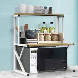 Sifree - Meuble Rangement Cuisine Support pour four à micro-ondes à 2 niveaux,Étagère Multifonction