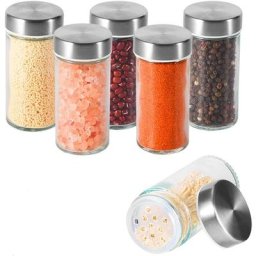 6 Pot a Epices Avec Couvercle Arroseur-Couvercle Inox de Haute Qualite Pots Epices Rangement-Pot