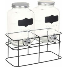 Vidaxl - 2 pcs Distributeurs de boissons avec support 2 x 4 l Verre Transparent