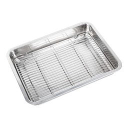Plat de cuisson Plat de cuisson rectangulaire en acier inoxydable avec support Plat de cuisson
